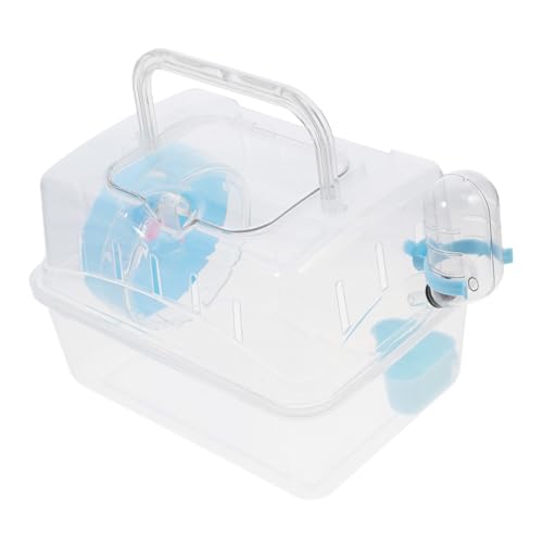 TOYZFRIENDY Transparenter Hamsterkäfig aus Langlebigem Kunststoff Tragbare Kleintier transportbox für Hamster und Meerschweinchen Multifunktional für Einfache Pflege und Reisen mit Klarem von TOYZFRIENDY