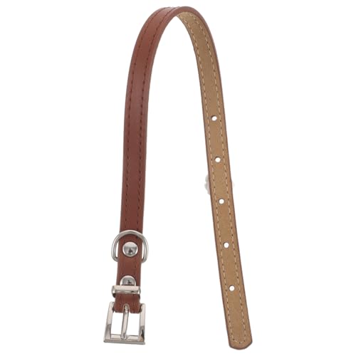 TOYZFRIENDY Verstellbares Pu-Halsband für Kleine Hunde und Einstellbares Welpen Kätzchen-Halsband mit Sicherem Verschluss Modisches Haustierhalsband in Schokoladenfarbe Langlebiges Tierzubehör von TOYZFRIENDY