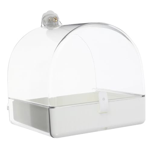TOYZFRIENDY Vogelbadewanne für Käfig Hängend As Material Kratzfreie Kanten Platzsparend Praktisches Papagei Bad für Wellensittiche und Kleine Vögel Einfach zu Montieren und Reinigen von TOYZFRIENDY