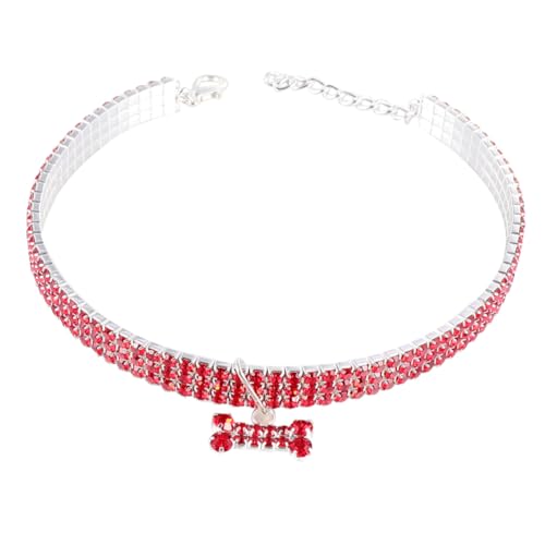 TOYZFRIENDY Wasserstrahlbesetztes Hundehalsband mit Verstellbarem Verschluss und Kette Leuchtender Strass Langlebiges Material Modisches Zubehör für Haustier Outdoor Spaziergänge Rot TOYZFRIENDY Wasserstrahlbesetztes Hundehalsband mit Verstellbarem Verschluss und Kette Leuchtender Strass Langlebiges Material Modisches Zubehör für Haustier Outdoor Spaziergänge Rot von TOYZFRIENDY