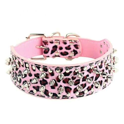 Große Hundehalsbänder mit Metallnieten, Traktionsleine, Anti-Brech-Halsgurt, Luxus-Hundehalsband aus Leder, Coole Spikes, Metallnieten für Haustiere von TPIONEER