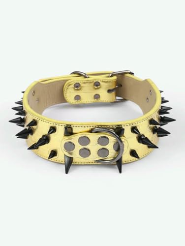 Spiked Studded Rivet PU Leder Hund Anti-Bite Collar Einstellbare Pet Collars Puppy Neck Strap von TPIONEER