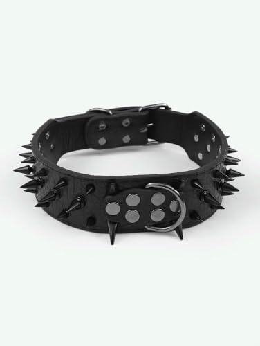 Spiked Studded Rivet PU Leder Hund Anti-Bite Collar Einstellbare Pet Collars Puppy Neck Strap von TPIONEER