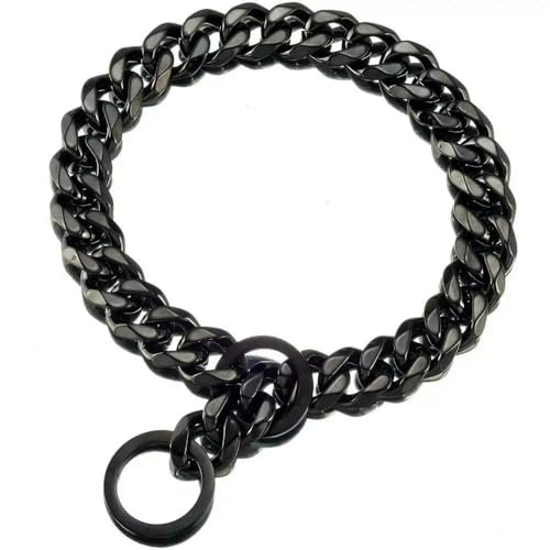 TPIONEER 15 mm breite kubanische Gliederkette für Hunde, goldfarbenes, strapazierfähiges Metallhalsband mit Schlupfkette, modisches Haustierschmuck-Accessoire von TPIONEER
