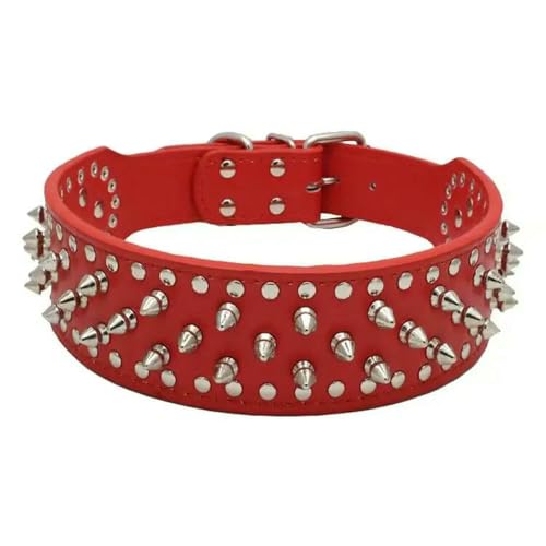 TPIONEER 2 Zoll Breite große Hundehalsbänder aus Leder mit Spikes und Nieten 5 * 51-66 cm Für mittelgroße und große Rassen Pitbull Mastiff Boxe TPIONEER 2 Zoll Breite große Hundehalsbänder aus Leder mit Spikes und Nieten 5 * 51-66 cm Für mittelgroße und große Rassen Pitbull Mastiff Boxe von TPIONEER