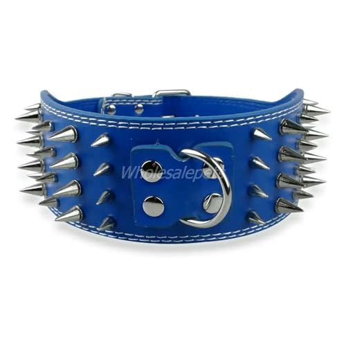 TPIONEER Breites Hundehalsband aus Leder mit Spikes, große Rassen, Pitbull, Dobermann, Größen M, L, XL, 3 Zoll TPIONEER Breites Hundehalsband aus Leder mit Spikes, große Rassen, Pitbull, Dobermann, Größen M, L, XL, 3 Zoll von TPIONEER