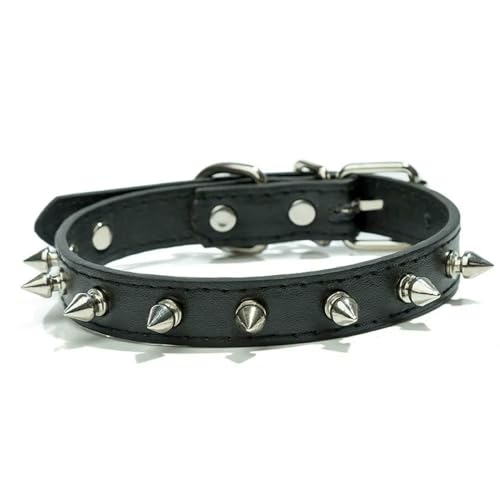 TPIONEER Einreihiges Hundehalsband aus Leder mit Nieten, verstellbares Anti-Biss-Halsband mit Spikes für Welpen und Katzen Kleiner Rassen TPIONEER Einreihiges Hundehalsband aus Leder mit Nieten, verstellbares Anti-Biss-Halsband mit Spikes für Welpen und Katzen Kleiner Rassen von TPIONEER