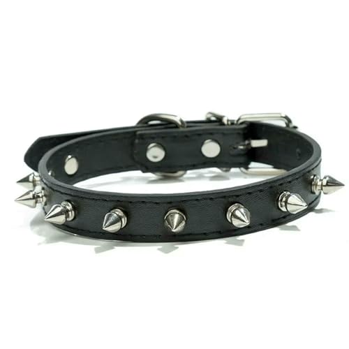TPIONEER Hundehalsbänder für kleine Hunde, mit Spikes, Pu-Leder, mit Nieten besetzt, Welpenhalsband für kleine Hunderassen, männliche Hunde, Katzen, Chihuahua von TPIONEER