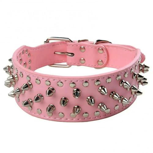 TPIONEER Hundehalsband aus Leder mit Metallnieten, luxuriöses Traktionsleinen-Set mit coolen Spikes für Hunde großer Rassen, bruchsicheres Design von TPIONEER