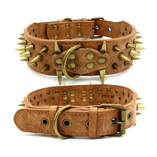 TPIONEER Hundehalsband für große Hunde, Cooles Hundehalsband mit Spikes und Nieten, Leder, Haustier für Deutschen Schäferhund, Mastiff, Rottweiler, Bulldogge TPIONEER Hundehalsband für große Hunde, Cooles Hundehalsband mit Spikes und Nieten, Leder, Haustier für Deutschen Schäferhund, Mastiff, Rottweiler, Bulldogge von TPIONEER