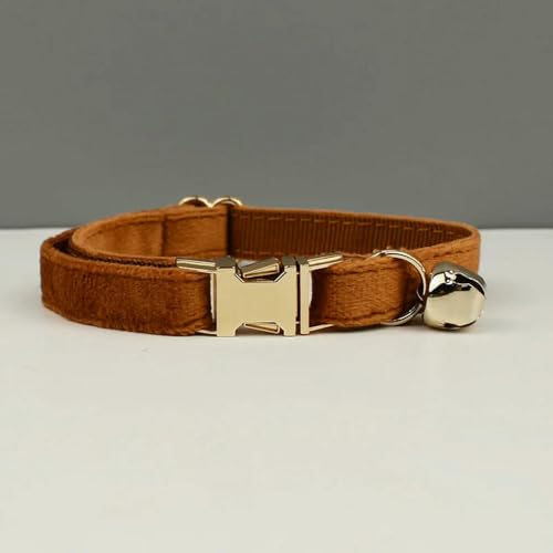 TPIONEER Personalisiertes Katzenhalsband aus Samt, Luxus-Katzenhalsband, INS Wind Velvet, personalisiert mit Namensschild, Glöckchen, Fliege von TPIONEER