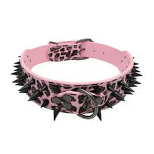 TPIONEER Robustes Hundehalsband mit Nieten und Spikes, bissfestes Lederhalsband für mittelgroße und große Hunderassen – Beagles und Bulldoggen von TPIONEER
