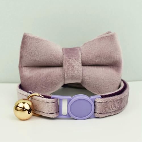 TPIONEER Sicherheits-Katzenhalsband mit Fliege, verstellbares Kätzchenhalsband aus Samt mit Glöckchen, Anti-Würge-Design für Hauskatzen TPIONEER Sicherheits-Katzenhalsband mit Fliege, verstellbares Kätzchenhalsband aus Samt mit Glöckchen, Anti-Würge-Design für Hauskatzen von TPIONEER