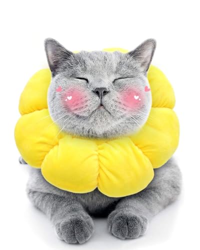 TPZORJX 1 Katzenhalsband, verstellbares Katzenhalsband, geeignet für kleine Hunde, postoperative Katzen, weiches Sonnenblumen-Rehabilitationshalsband für Katzen, Halswärmer, TPZORJX 1 Katzenhalsband, verstellbares Katzenhalsband, geeignet für kleine Hunde, postoperative Katzen, weiches Sonnenblumen-Rehabilitationshalsband für Katzen, Halswärmer, von TPZORJX