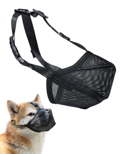 TPZORJX 1 STK. Hundemaulkorb, schwarzes Netz, Verstellbarer Giftköder-Schutz, verhindert, DASS Hunde Futter fressen, schützt den Hundemaulkorb, verhindert Bellen,Allzweck-Hundemaulkorb (groß) von TPZORJX