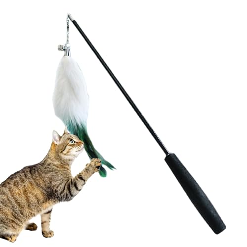 TQEBWUS Katzenspielzeug für Hauskatzen, Katzenspielzeug | Einziehbarer Teaser-Zauberstab, Katzenstab mit Glocke | Rutschfestes Katzenfederspielzeug, einziehbarer, elastischer Kätzchen-Zauberstab zum TQEBWUS Katzenspielzeug für Hauskatzen, Katzenspielzeug | Einziehbarer Teaser-Zauberstab, Katzenstab mit Glocke | Rutschfestes Katzenfederspielzeug, einziehbarer, elastischer Kätzchen-Zauberstab zum von TQEBWUS