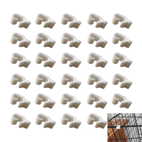 60 Stück abnehmbare Haustierkäfig-Tür-Clips, Kunststoffschloss Schnapp-Katzenzaun, weiße Kaninchenkäfige Verbindungsklemme für kleine Haustiere, Vögel, Hamster, Käfig 60 Stück abnehmbare Haustierkäfig-Tür-Clips, Kunststoffschloss Schnapp-Katzenzaun, weiße Kaninchenkäfige Verbindungsklemme für kleine Haustiere, Vögel, Hamster, Käfig von TQFXGLL