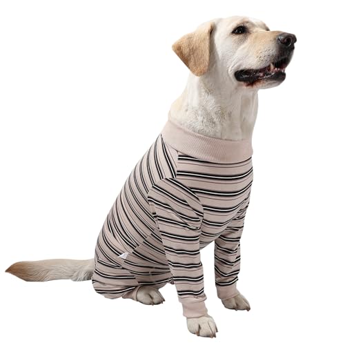 TQFlow Hundbody Nach Op, Body Hund Nach Kastration Hündin Rüde, Wundschutz Professioneller Pet Recovery Suit, Operationsbody Hund Body Atmungsaktiv Hunde Einteiler Schlafanzug (Beige, L) von TQFlow