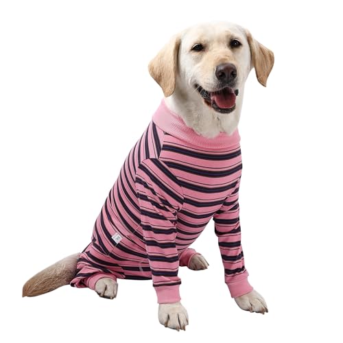 TQFlow Hundbody Nach Op, Body Hund Nach Kastration Hündin Rüde, Wundschutz Professioneller Pet Recovery Suit, Operationsbody Hund Body Atmungsaktiv Hunde Einteiler Schlafanzug (Hellrosa, M) von TQFlow