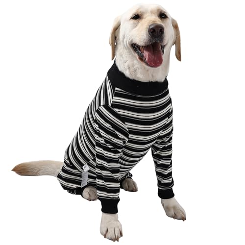 TQFlow Hundbody Nach Op, Body Hund Nach Kastration Hündin Rüde, Wundschutz Professioneller Pet Recovery Suit, Operationsbody Hund Body Atmungsaktiv Hunde Einteiler Schlafanzug (Schwarz, M) von TQFlow