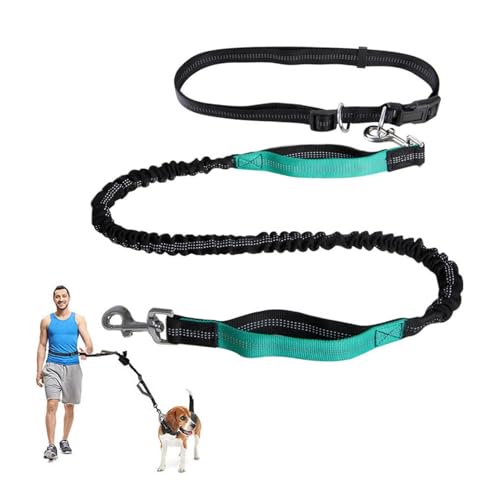 Freihändige Hundeleine,Verstellbarer Lauf-Hüftgurt for Hunde,Leine Mit Reflektierenden Nähten Und Zwei Gepolsterten Griffen for Laufen,Gehen Und Joggen(Color:Lake Blue) von TQQEPOOL