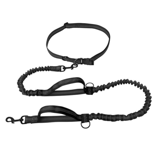 Hüftgeschirr for Hunde for Laufen Mit Leinen,Handlose Hundeleine Mit Verstellbarem Gürtel,Perfekt for Laufen,Joggen,Spazierengehen(Color:Black) von TQQEPOOL