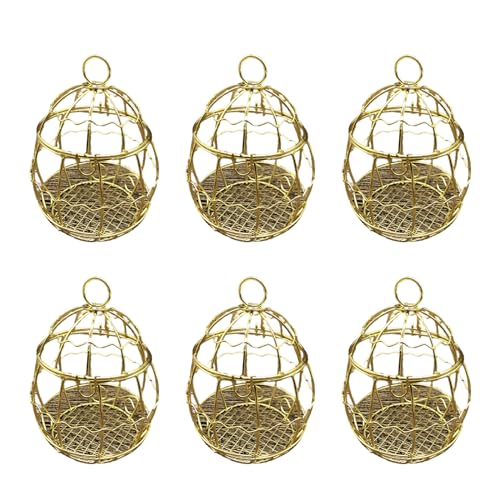 TQUXNGA 6 Stück hohle Vogelkäfig-Eisen-Schmuckhalter für kleine Gegenstände, exquisite Handwerkskunst zur Aufbewahrung von kleinen Accessoires von TQUXNGA