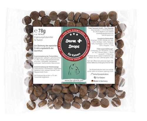 Trade Teamwork Darmerli Drops für Katzen – Leckerlis mit Kräuterextrakten wie Fenchelsamen, Salbei & Löwenzahnkraut, 78 g Trade Teamwork Darmerli Drops für Katzen – Leckerlis mit Kräuterextrakten wie Fenchelsamen, Salbei & Löwenzahnkraut, 78 g von Trade Teamwork