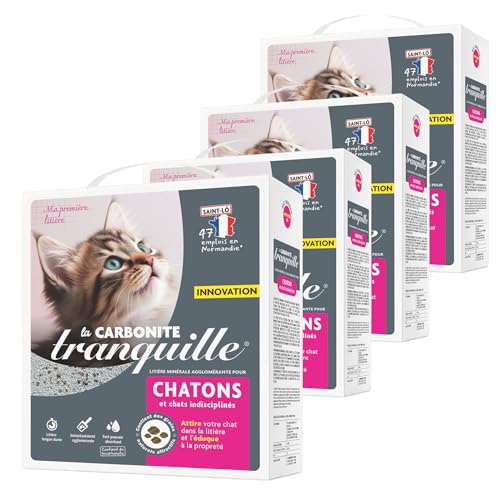 Tranquille - Katzentoilette, sehr klumpend und super saugfähig, Carbonit Kätzchen, 4,5 l, 4 Stück von Tranquille