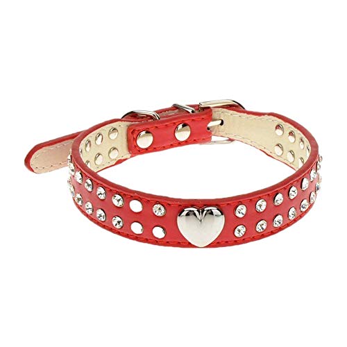 Treestar Klassische Halsbänder mit Herzmotiv, bequem, verstellbar, Halsband für Katzen und Hunde von TREESTAR