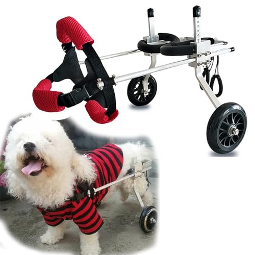 Hunderollstuhl Hunderollstuhl aus Aluminiumlegierung Nur Unter 60 Dollar, Mobilitätshilfe für Die Hinterbeine von Hunden und Katzen, Einfache Aufbewahrung, Maximale Belastung 58 Pfund ( Size : Size S von TREGOO
