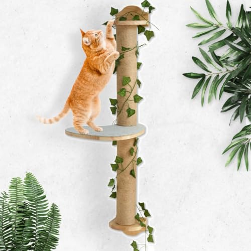 TREKAM Kratzbaum Wandmontage - Kratzbaum Wand Einfache Montage, platzsparend - Katzen wandelemente mit Rutschfester Plattform zur Stimulation des Spieltriebs von Katzen TREKAM Kratzbaum Wandmontage - Kratzbaum Wand Einfache Montage, platzsparend - Katzen wandelemente mit Rutschfester Plattform zur Stimulation des Spieltriebs von Katzen von TREKAM