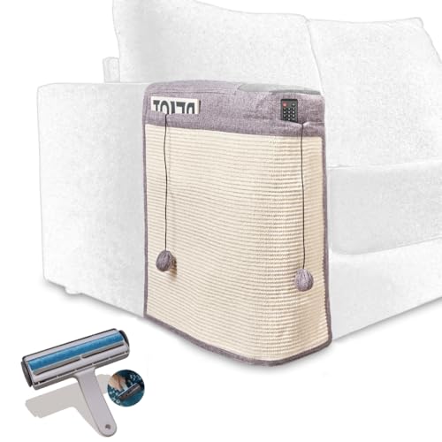 TREKAM Katzen Kratzmatte, Kratzschutz Sofa und Haarentferner, kratzschutz Sofa Katze, Eckenschutz, Katzen, mit Spielzeugbällen und Taschen, natürlicher Sisal-Nagelschärfer für Ihre Kätzchen (rechts) von TREKAM
