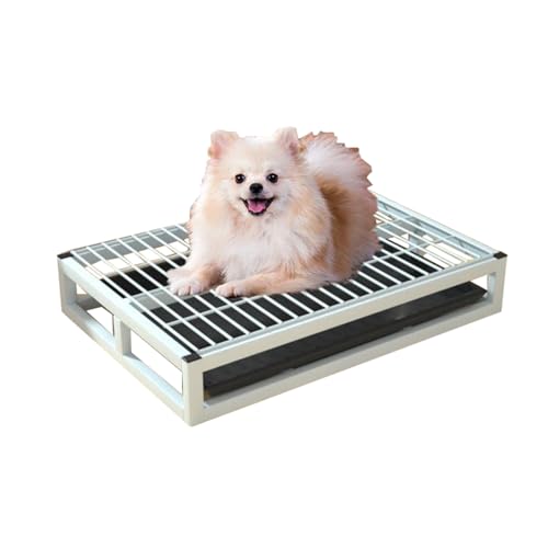 Hundetoilette Haustiere Töpfchen hundeschale Mit Netzgewebe Für Hunde Töpfchenhalter, Hundetöpfchen-Tablett(52cm/20.4in,White) von TRGCJGH