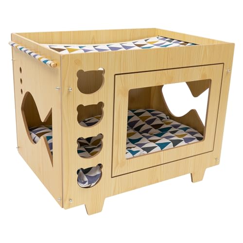 Katzenhöhle, Katzenmöbel,MDF Katze Haus Haustier Haus, mittelgroße Haustier,weiches und warmes Katzenhaus für drinnen, 55x40x44cm Katzenhöhle, Katzenmöbel,MDF Katze Haus Haustier Haus, mittelgroße Haustier,weiches und warmes Katzenhaus für drinnen, 55x40x44cm von TRIEBAN