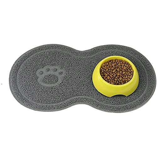 TRITAM Tier Nahrung PVC Matte wasserdichte rutschfeste Haustierf üTterung Matte Futter Napf Matte, Haustier Futter Schale für Katzen und Hunde () von TRITAM