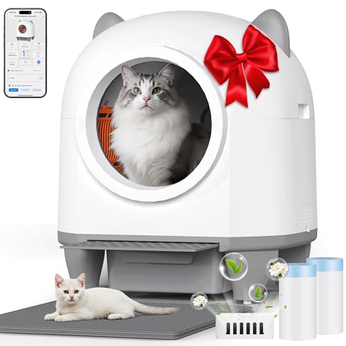 TRIUMPHKEY Selbstreinigende Katzentoilette,90L,Katzenklo XXL,Selbstreinigende,Katzenklo selbstreinigend von TRIUMPHKEY