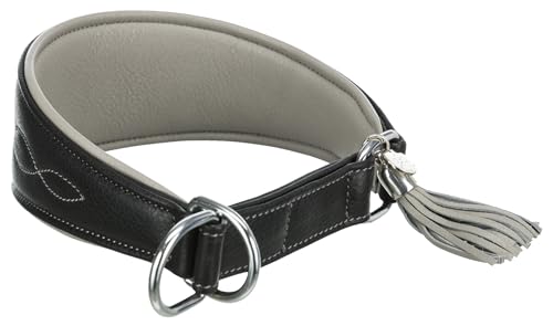 Lederhalsband Active-Comfort Für Windhunde, S-m: 33-42cm / 60mm, Schwarz/Grau, Leder, Halsbänder, Halfter, Hunde, News von TRIXIE