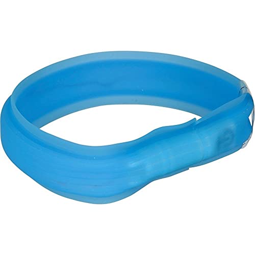 TRIXIE Leuchthalsband für Hunde M-L blau – Leuchtendes Hundehalsband, ideal für Spaziergänge im Dunkeln – Aufladbar und individuell einstellbar - 12671 von TRIXIE