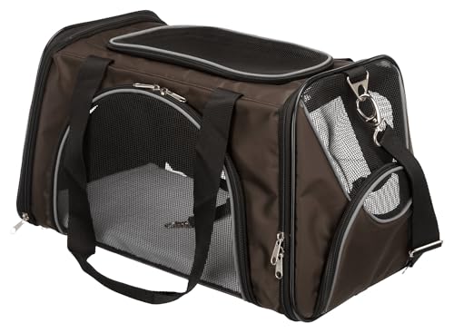 TRIXIE Hunde-Tasche Joe - Öffnungen vorne und oben - abnehmbarer Schulterriemen - integrierter Kurzleine - gepolsterte Bodenplatte - reflektierende Elemente - 28 × 28 × 47 cm - bis 10 kg - 28847 von TRIXIE