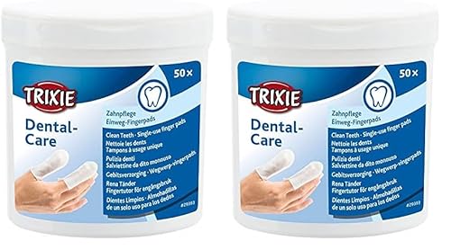 TRIXIE 29393 Dental Care Zahnpflege, Fingerpads, 50 St. (Packung mit 2) von TRIXIE