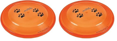 TRIXIE 3356 Dog Activity Dog Disc, bissfest, ø 23 cm, Sortiert (Packung mit 2) von TRIXIE