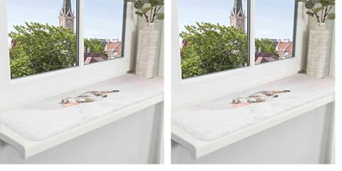 TRIXIE 37125 Liegematte Nani für Fensterbank, 90 × 28 cm, grau (Packung mit 2) von TRIXIE