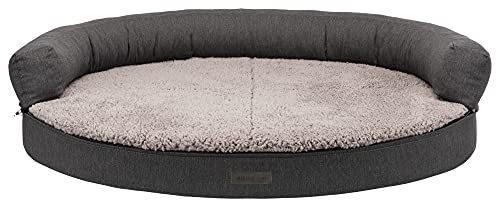 TRIXIE orthopädisches Hundesofa "Vital Sofa Bendson, oval, 100 × 80 cm, dunkelgrau/hellgrau"- 38272 von TRIXIE