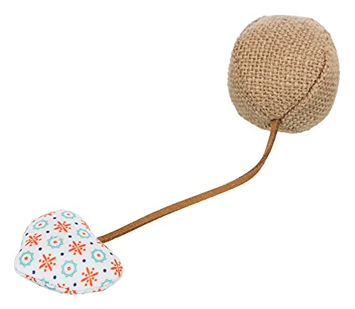 TRIXIE 40781 Ball mit Herz, Jute/Stoff, Katzenminze, ø 4,5 × 18 cm von TRIXIE