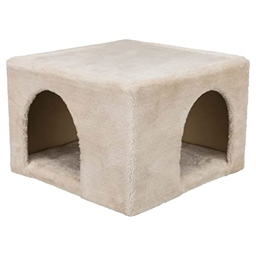 TRIXIE 63100 Kuschelhöhle mit 2 Ausgängen, Zwergkaninchen, 36 × 25 × 36 cm, beige von TRIXIE