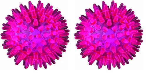 TRIXIE Blink-Igelball für Hunde, Orange, ø 5 cm, 50 Stunden leuchtdauer, Aktivierung bei Aufprall (Packung mit 2) von TRIXIE