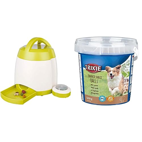 TRIXIE Bundle Intelligenzspielzeug Hundebeschäftigung Dog Activity Strategie-Spiel Memory Trainer 3.0, ø 20 × 24 cm - 32040 31806 Premio Trainer Snack Lamb Balls, 500 g (1er Pack) von TRIXIE