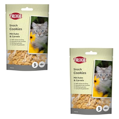 TRIXIE Cookies mit Huhn & Garnele | Doppelpack | 2 x 50 g | Katzensnack mit Huhn & Garnele | Leckere Belohnung für zwischendurch | Aromatische Abwechslung | Ohne Zuckerzusatz TRIXIE Cookies mit Huhn & Garnele | Doppelpack | 2 x 50 g | Katzensnack mit Huhn & Garnele | Leckere Belohnung für zwischendurch | Aromatische Abwechslung | Ohne Zuckerzusatz von TRIXIE