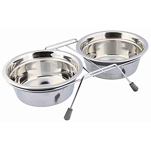 Trixie Eat on Feet Zwei Anti-Rassel Futternäpfe Set für Hunde, 0,9 Liter, 6 Stück Trixie Eat on Feet Zwei Anti-Rassel Futternäpfe Set für Hunde, 0,9 Liter, 6 Stück von TRIXIE